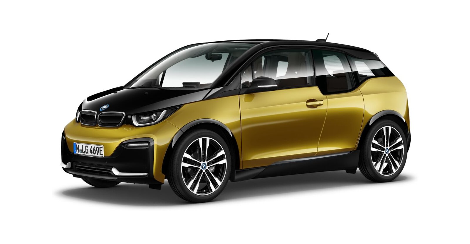 BMW BMW I in Gold von vorne BMW BMW I in Gold von vorne