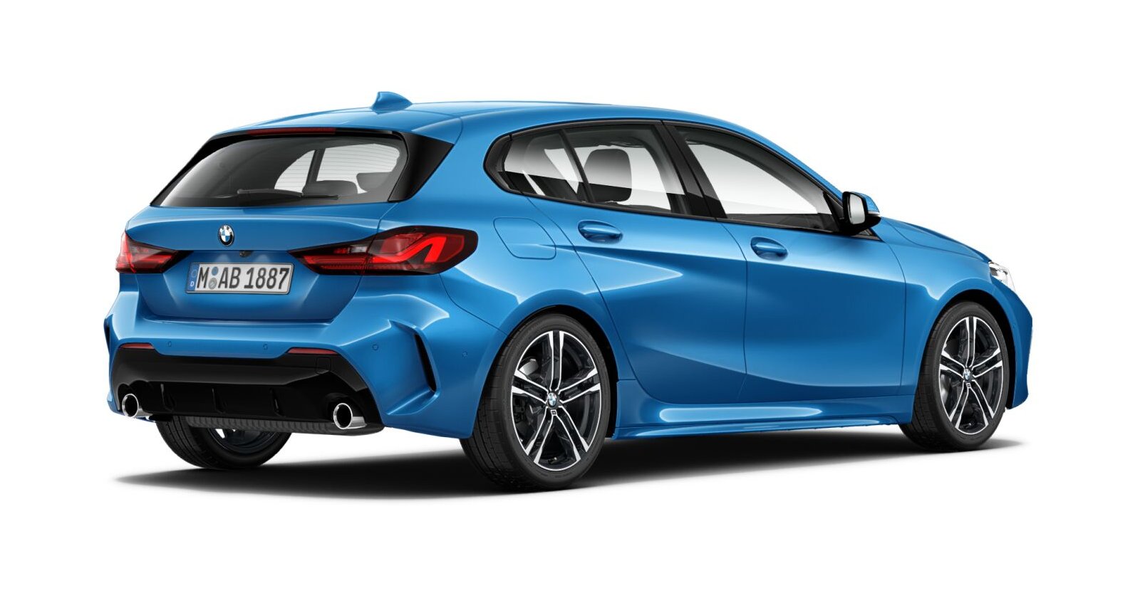 BMW BMW 1er in Blau von hinten BMW BMW 1er in Blau von hinten