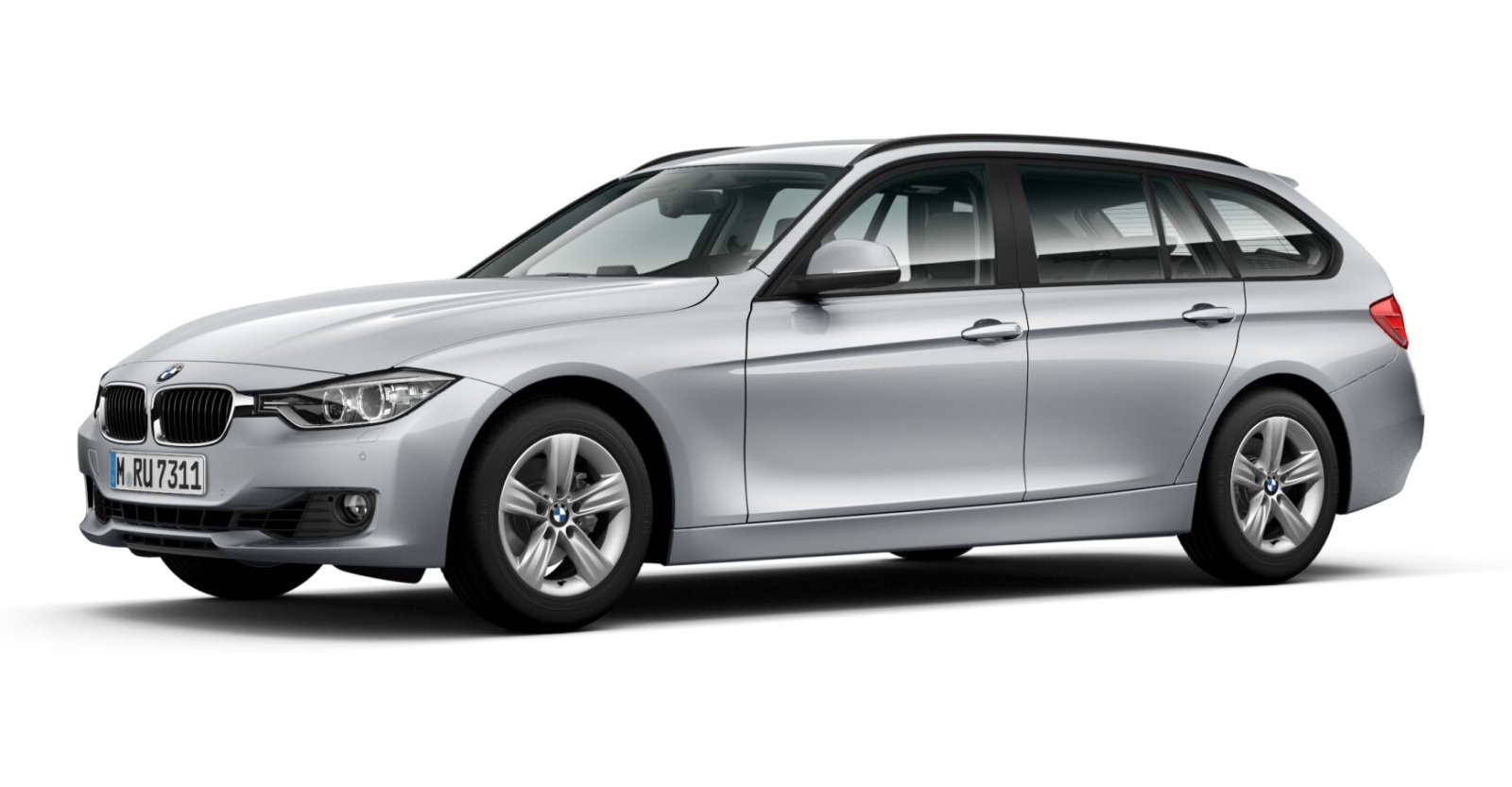 BMW 320i Touring in Silber von vorne