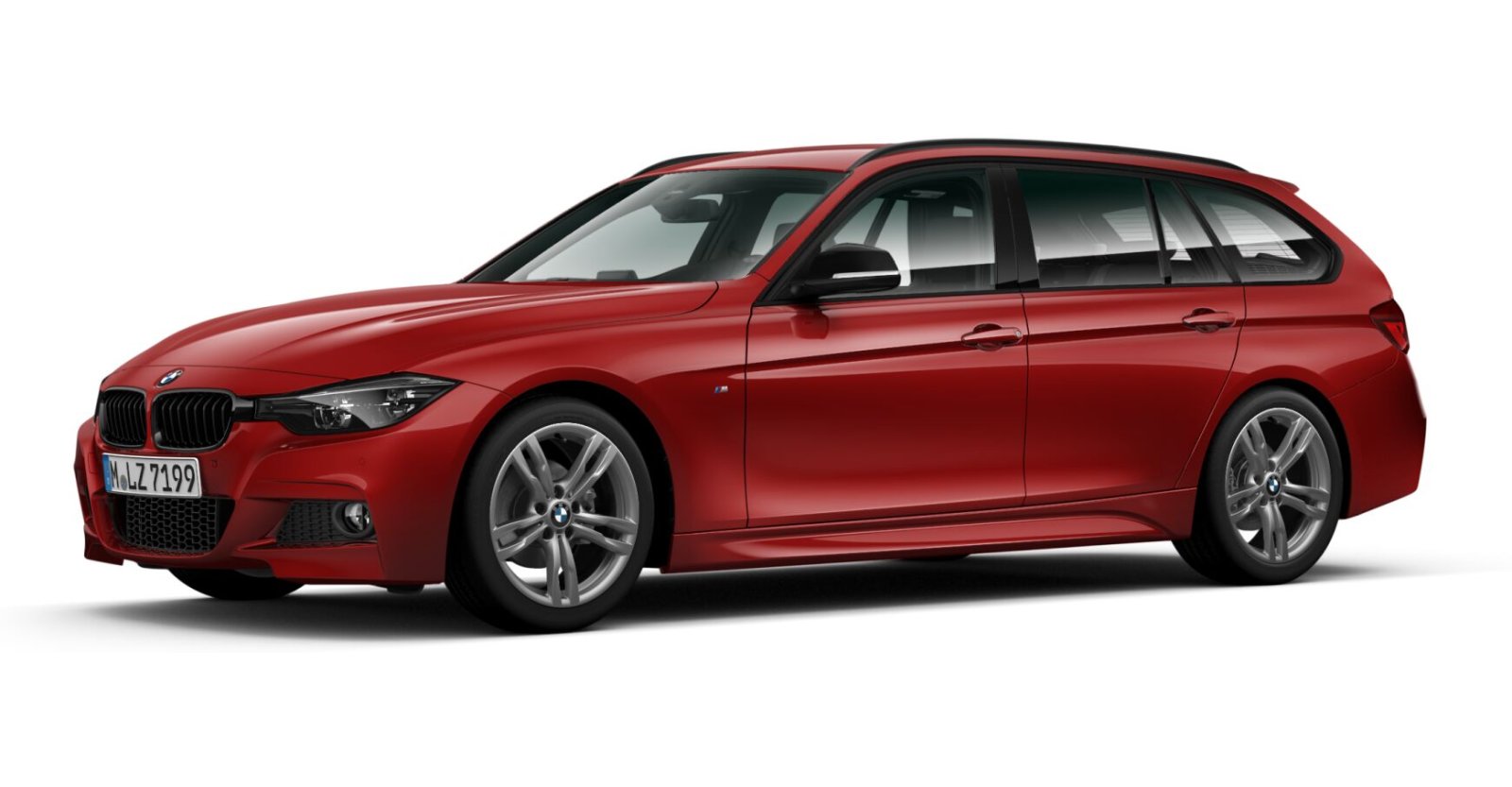 BMW 320d Touring in Rot von vorne