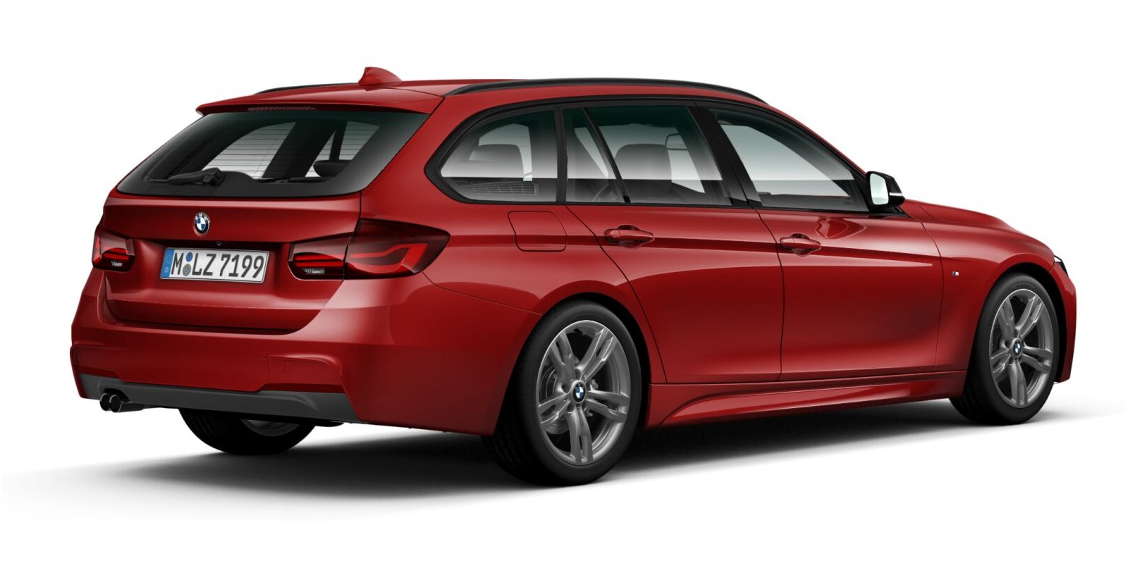 BMW BMW 3er in Rot von hinten