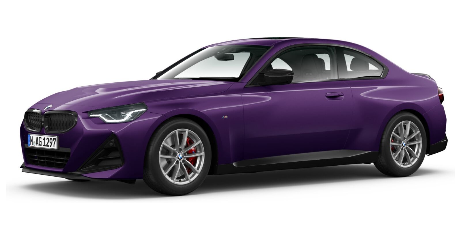 BMW M240i xDrive Coupé in Lila von vorne