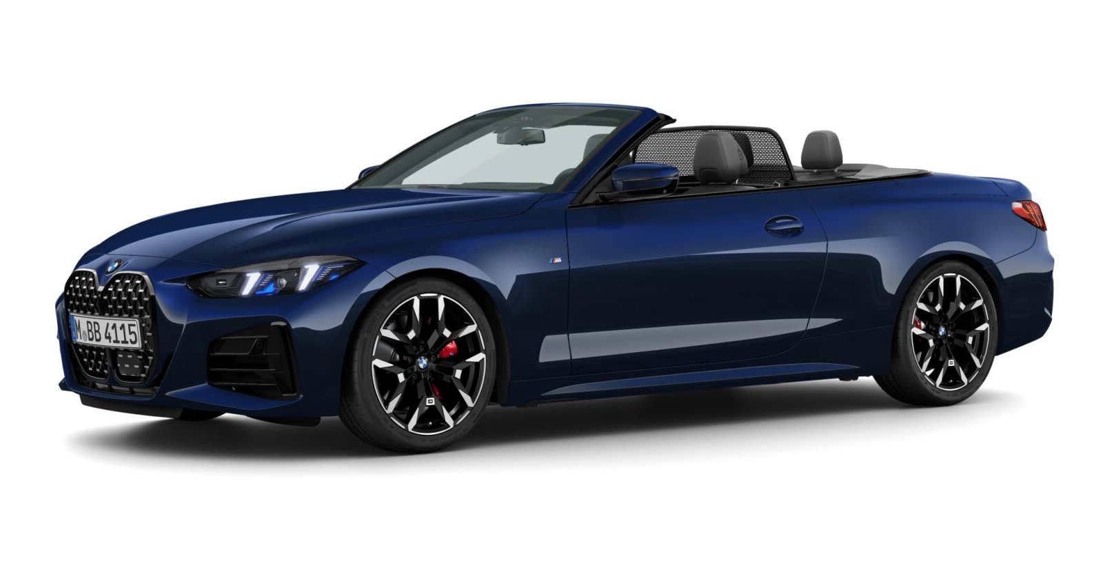 BMW 430d Cabrio in Blau von vorne BMW 430d Cabrio in Blau von vorne