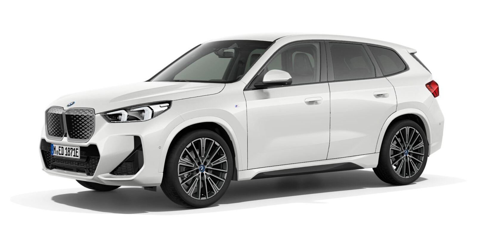 BMW iX1 xDrive30 in Weiß von vorne