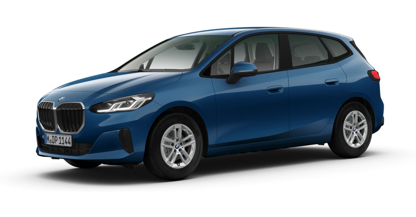 BMW 218i Active Tourer in Blau von vorne BMW 218i Active Tourer in Blau von vorne