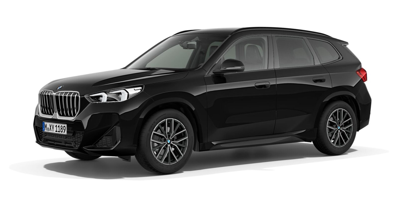 BMW X1 sDrive18d in Schwarz von vorne