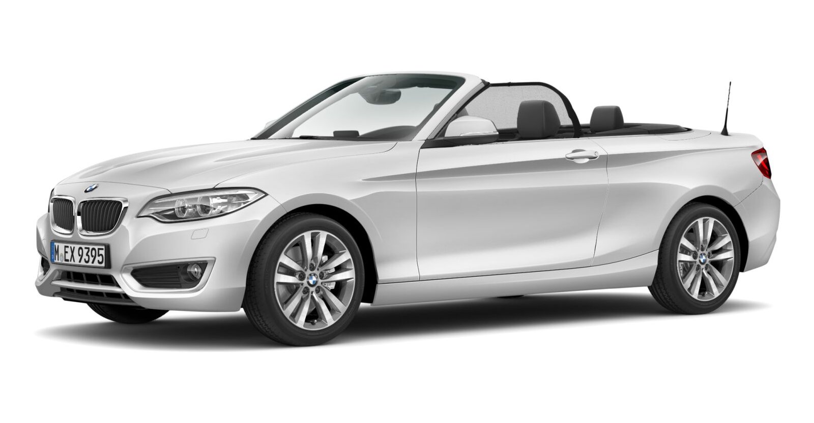 BMW 220d Cabrio in Weiß von vorne
