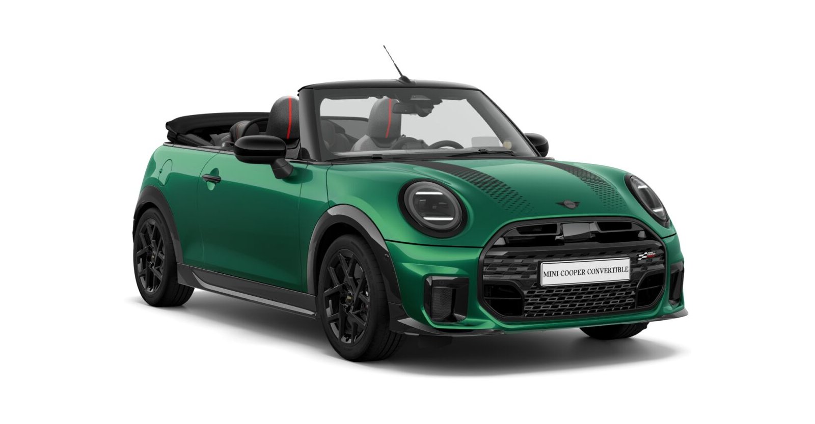 MINI Cooper C Cabrio in Grün von vorne MINI Cooper C Cabrio in Grün von vorne