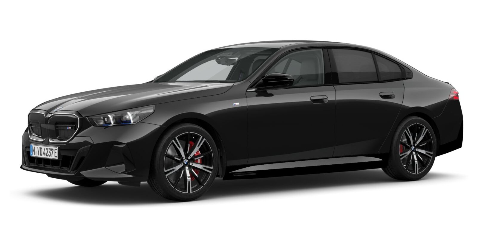 BMW i5 M60 xDrive Limousine in Schwarz von vorne BMW i5 M60 xDrive Limousine in Schwarz von vorne