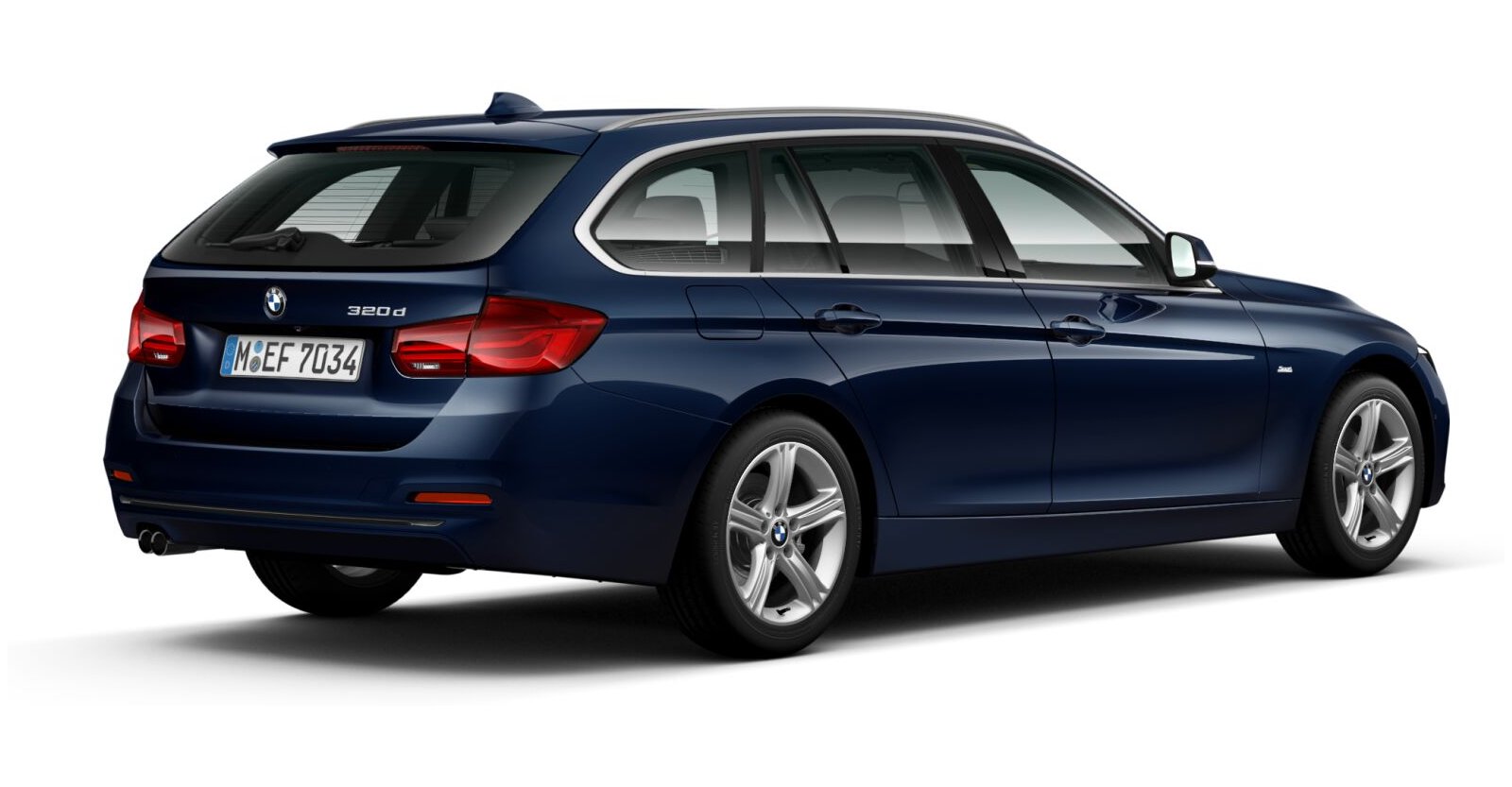 BMW BMW 3er in Blau von hinten BMW BMW 3er in Blau von hinten