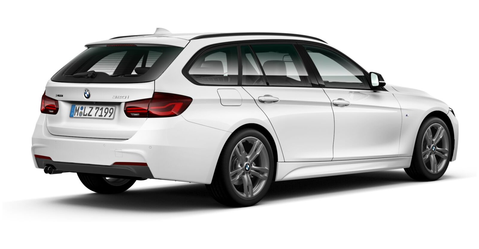 BMW BMW 3er in Weiß von hinten BMW BMW 3er in Weiß von hinten