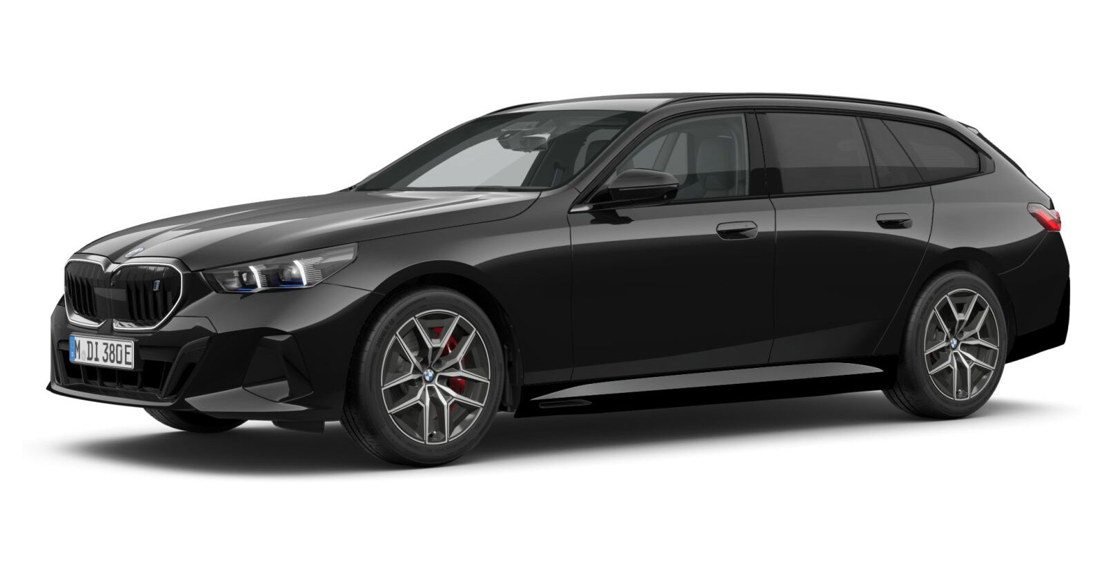BMW i5 xDrive40 Touring in Schwarz von vorne BMW i5 xDrive40 Touring in Schwarz von vorne