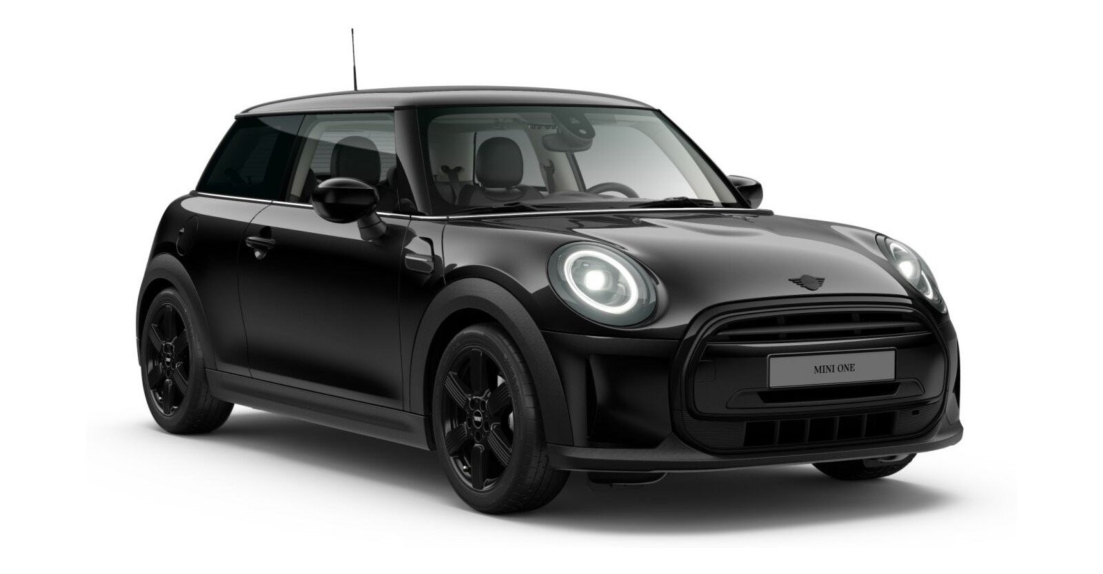 MINI One 3-Türer in Schwarz von vorne