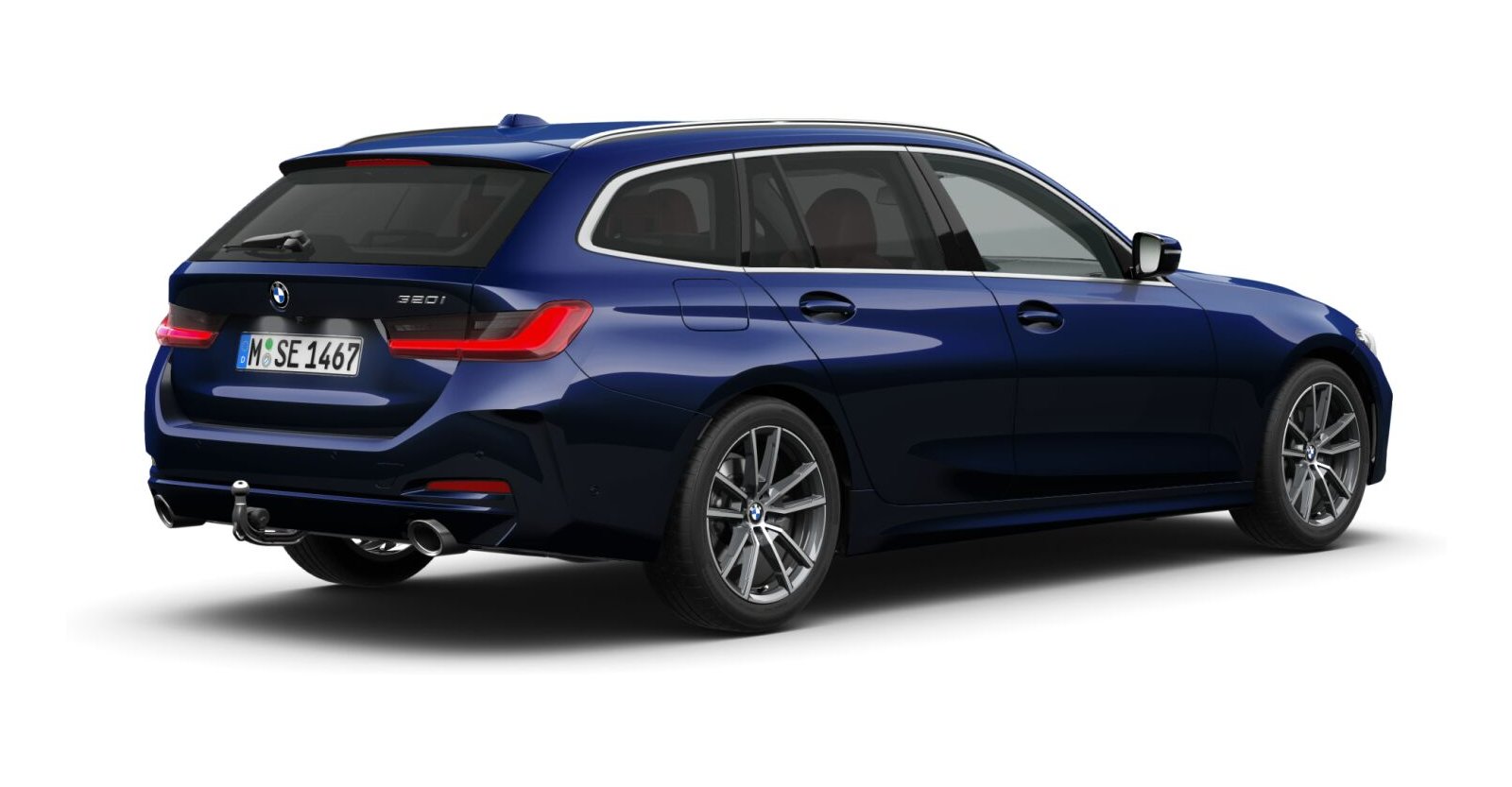 BMW BMW 3er in Blau von hinten BMW BMW 3er in Blau von hinten