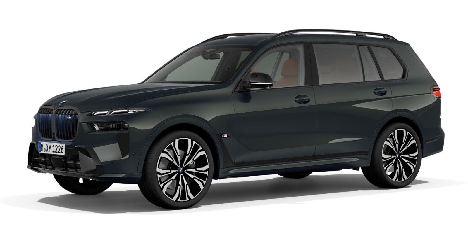 BMW X7 M60i xDrive in Grau von vorne BMW X7 M60i xDrive in Grau von vorne