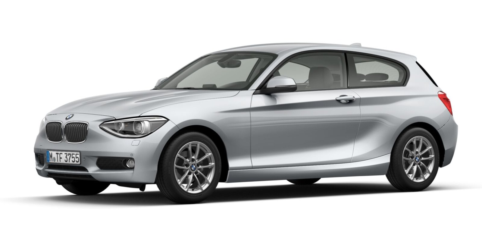 BMW 116i 3-Türer in Silber von vorne BMW 116i 3-Türer in Silber von vorne