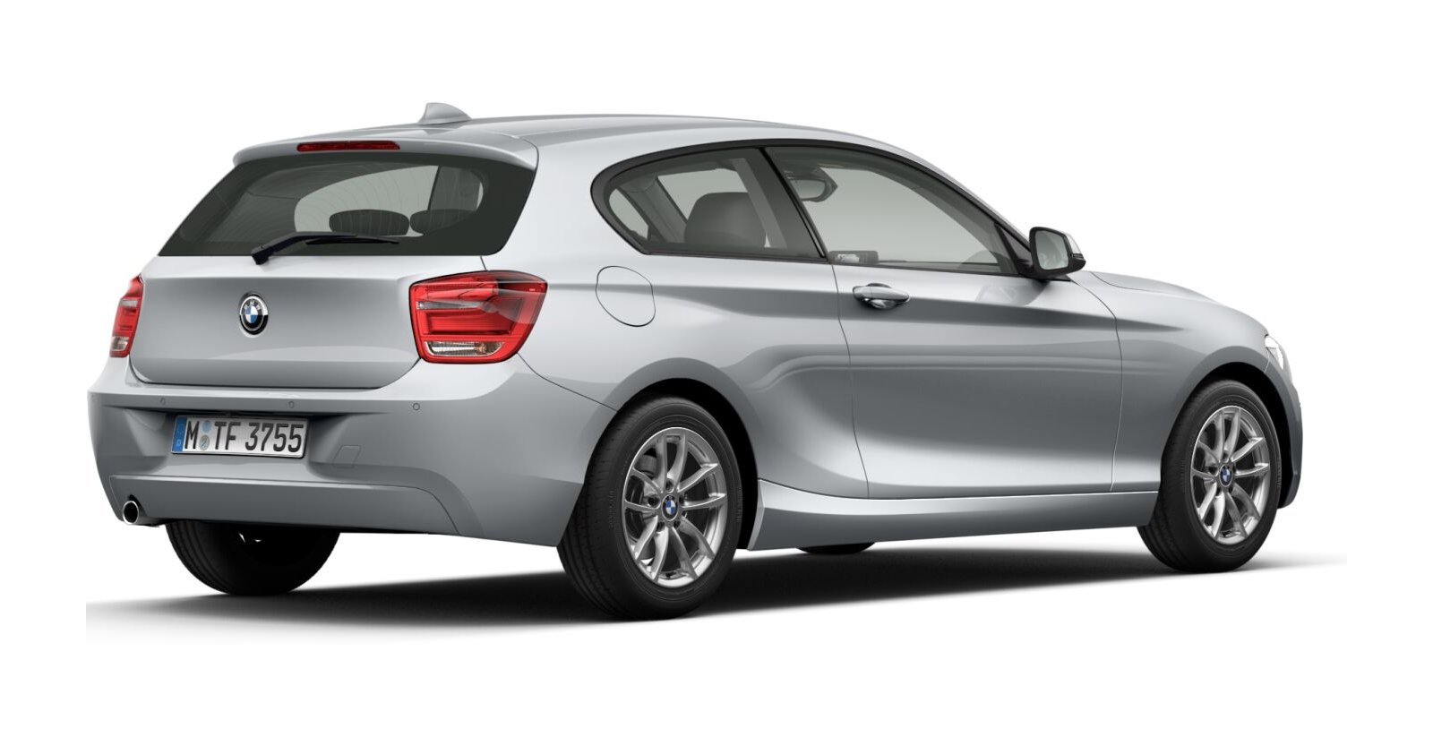 BMW BMW 1er in Silber von hinten BMW BMW 1er in Silber von hinten
