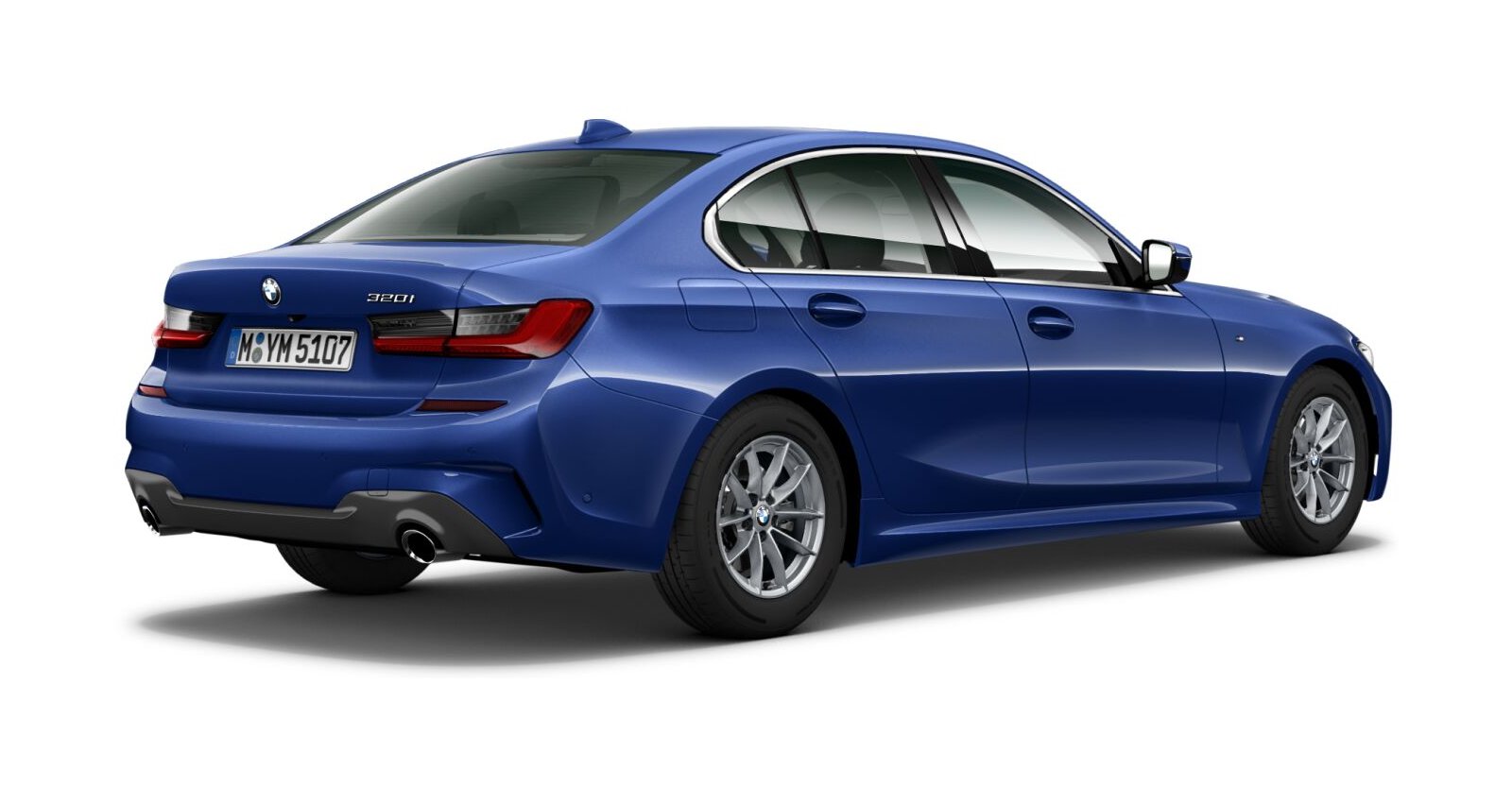 BMW BMW 3er in Blau von hinten BMW BMW 3er in Blau von hinten