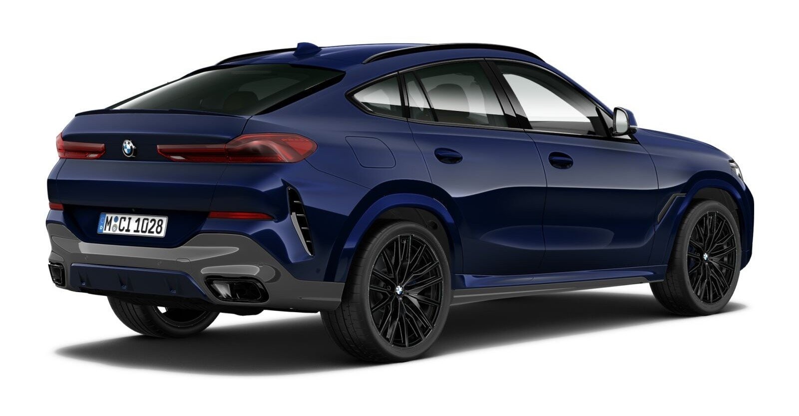 BMW BMW X in Blau von hinten BMW BMW X in Blau von hinten