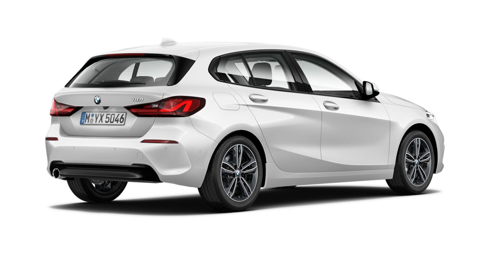 BMW BMW 1er in Weiß von hinten BMW BMW 1er in Weiß von hinten