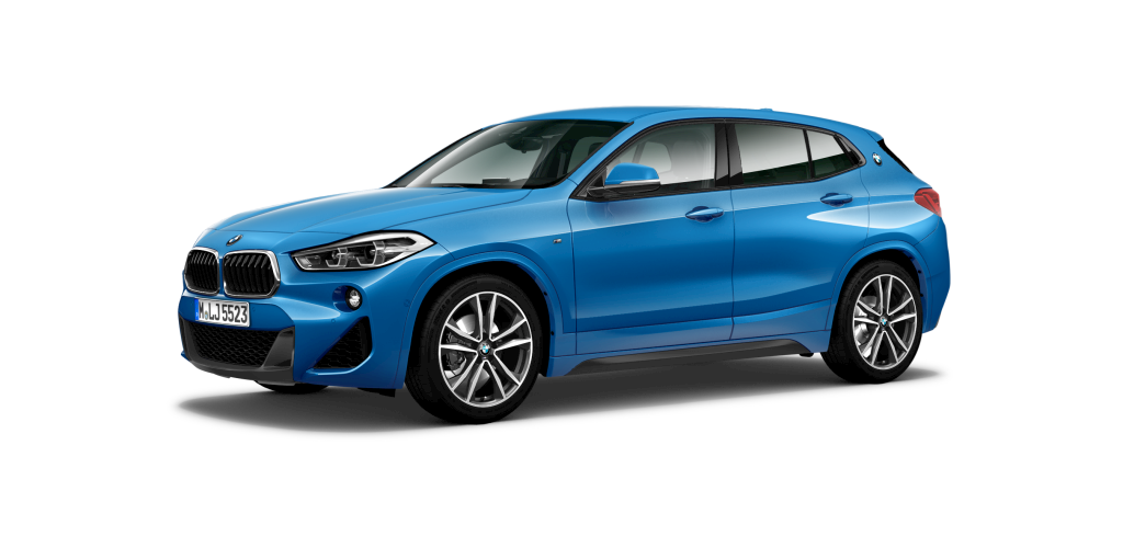 BMW X2 sDrive18i in Blau von vorne BMW X2 sDrive18i in Blau von vorne