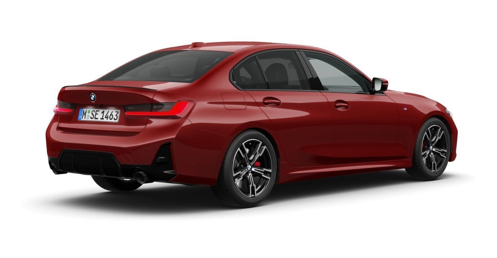 BMW BMW 3er in Rot von hinten BMW BMW 3er in Rot von hinten