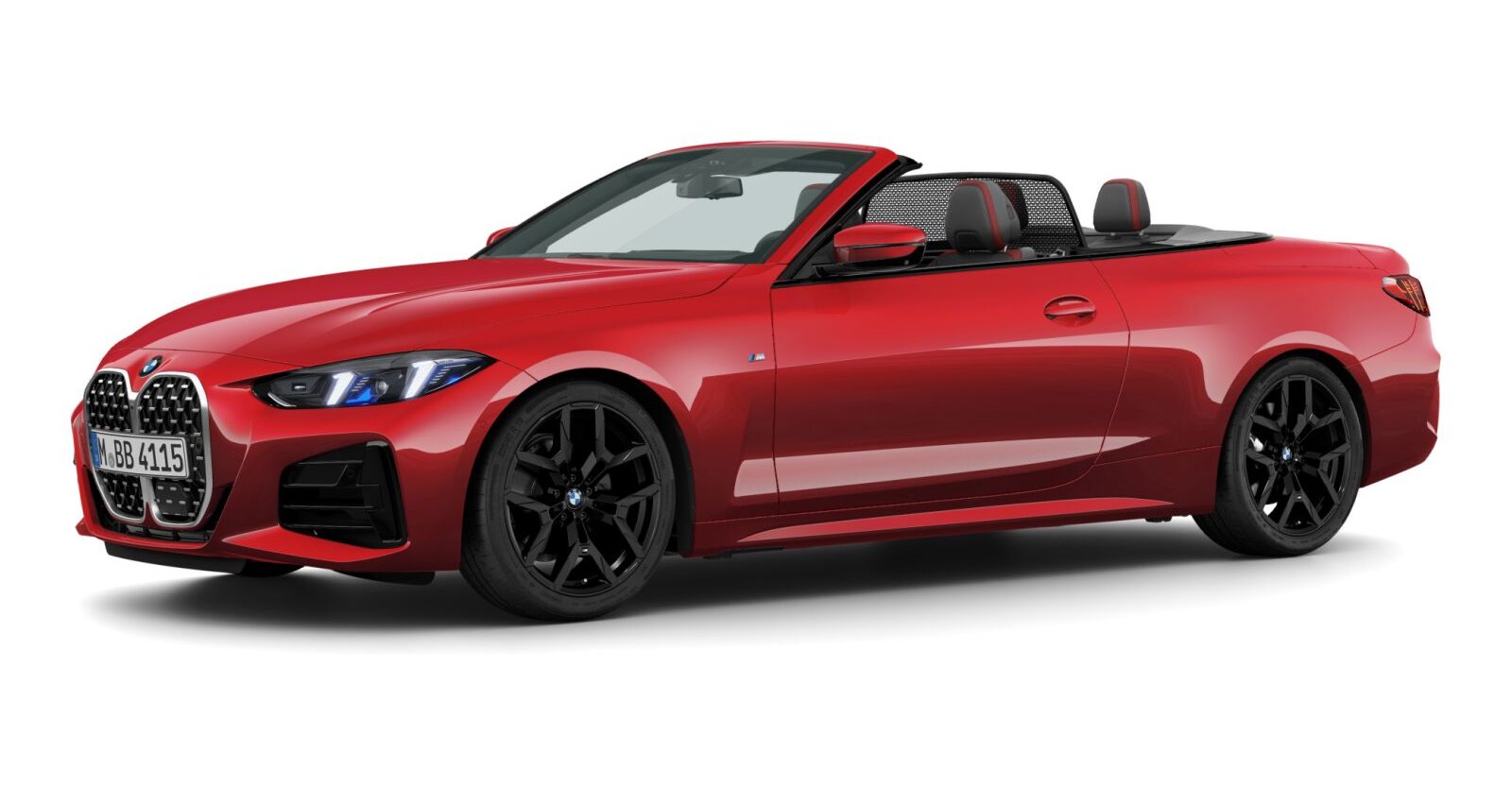 BMW 430i xDrive Cabrio in Rot von vorne BMW 430i xDrive Cabrio in Rot von vorne