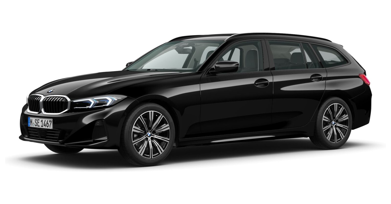 BMW BMW 3er in Schwarz von vorne BMW BMW 3er in Schwarz von vorne