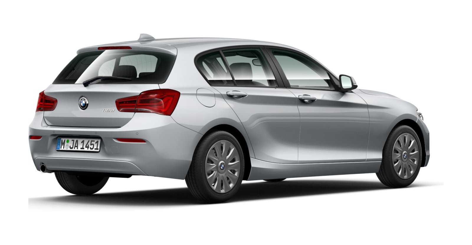 BMW BMW 1er in Silber von hinten BMW BMW 1er in Silber von hinten