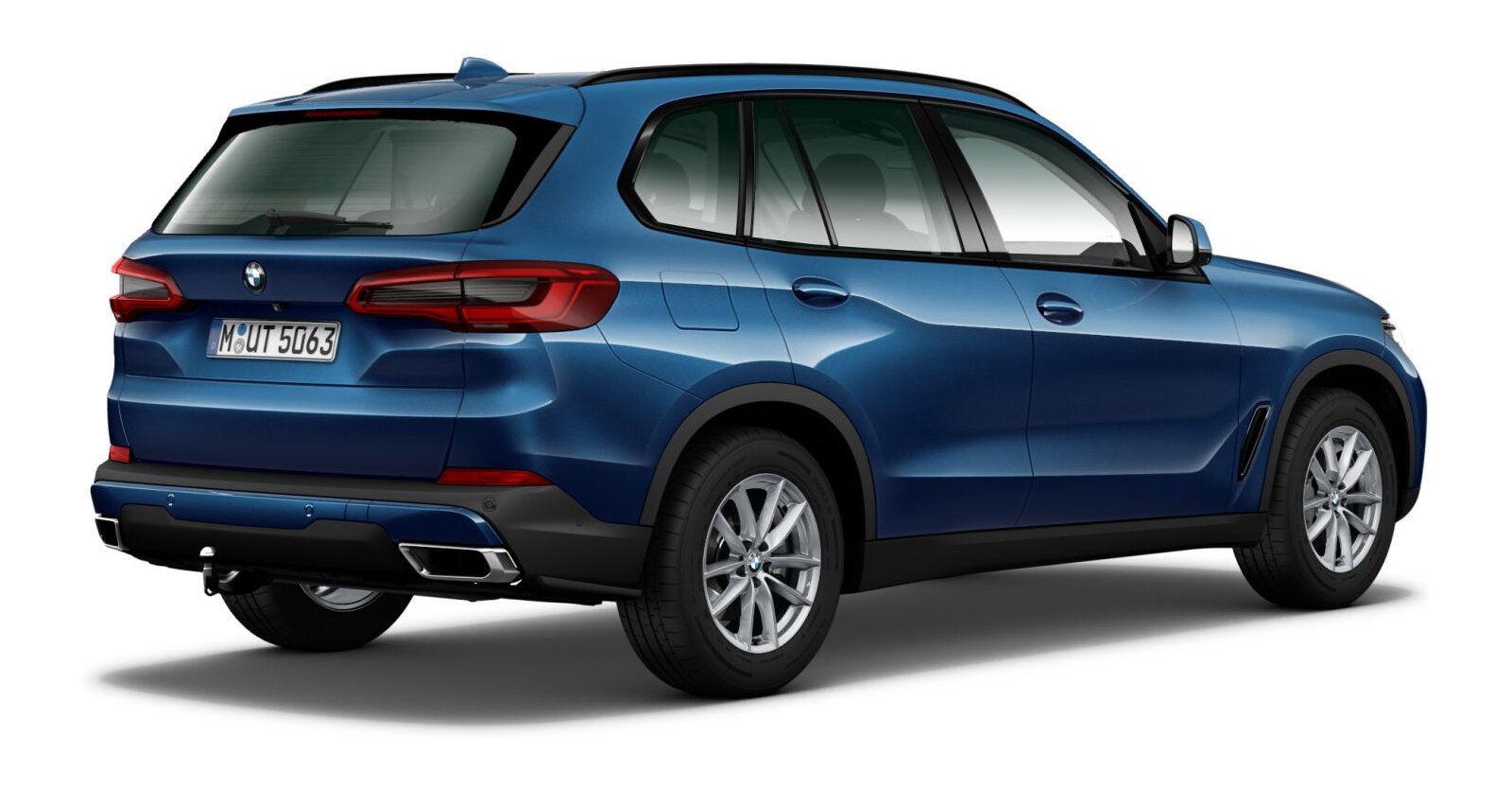 BMW BMW X in Blau von hinten BMW BMW X in Blau von hinten