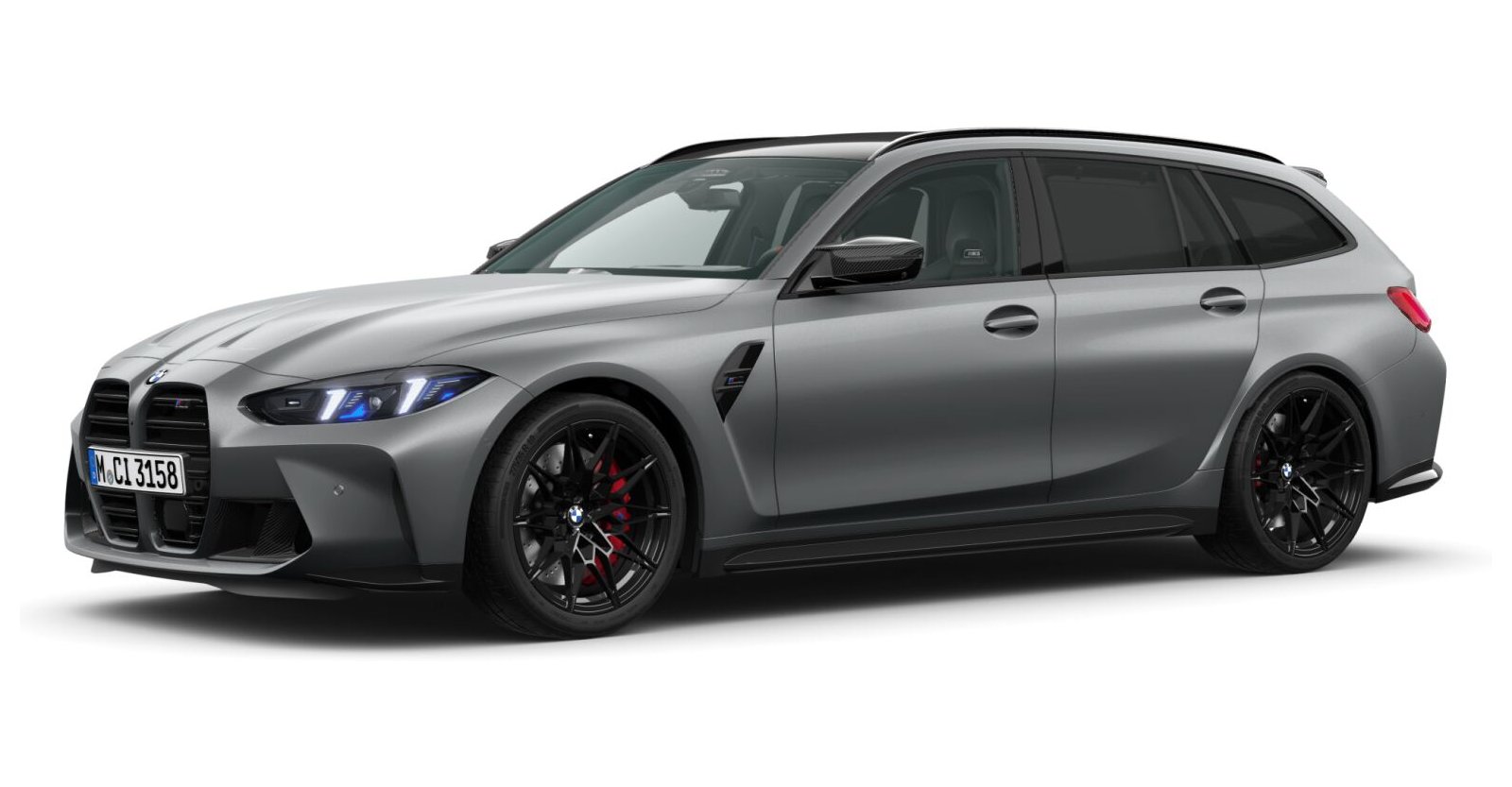 BMW M3 Competition Touring mit M xDrive in Grau von vorne BMW M3 Competition Touring mit M xDrive in Grau von vorne