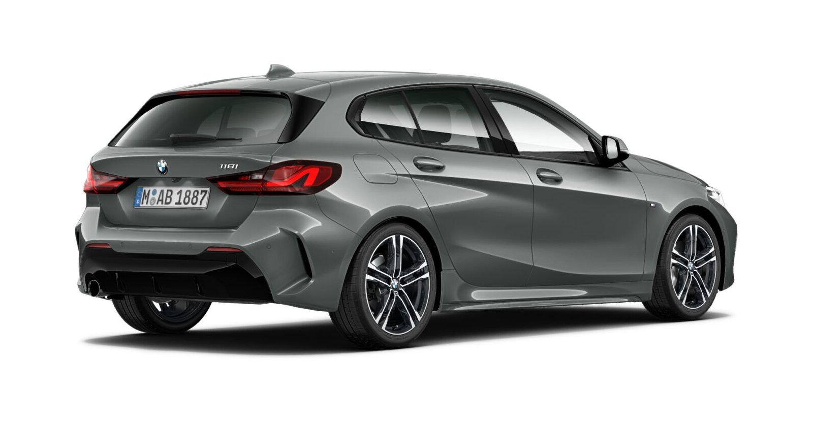 BMW BMW 1er in Grau von hinten BMW BMW 1er in Grau von hinten