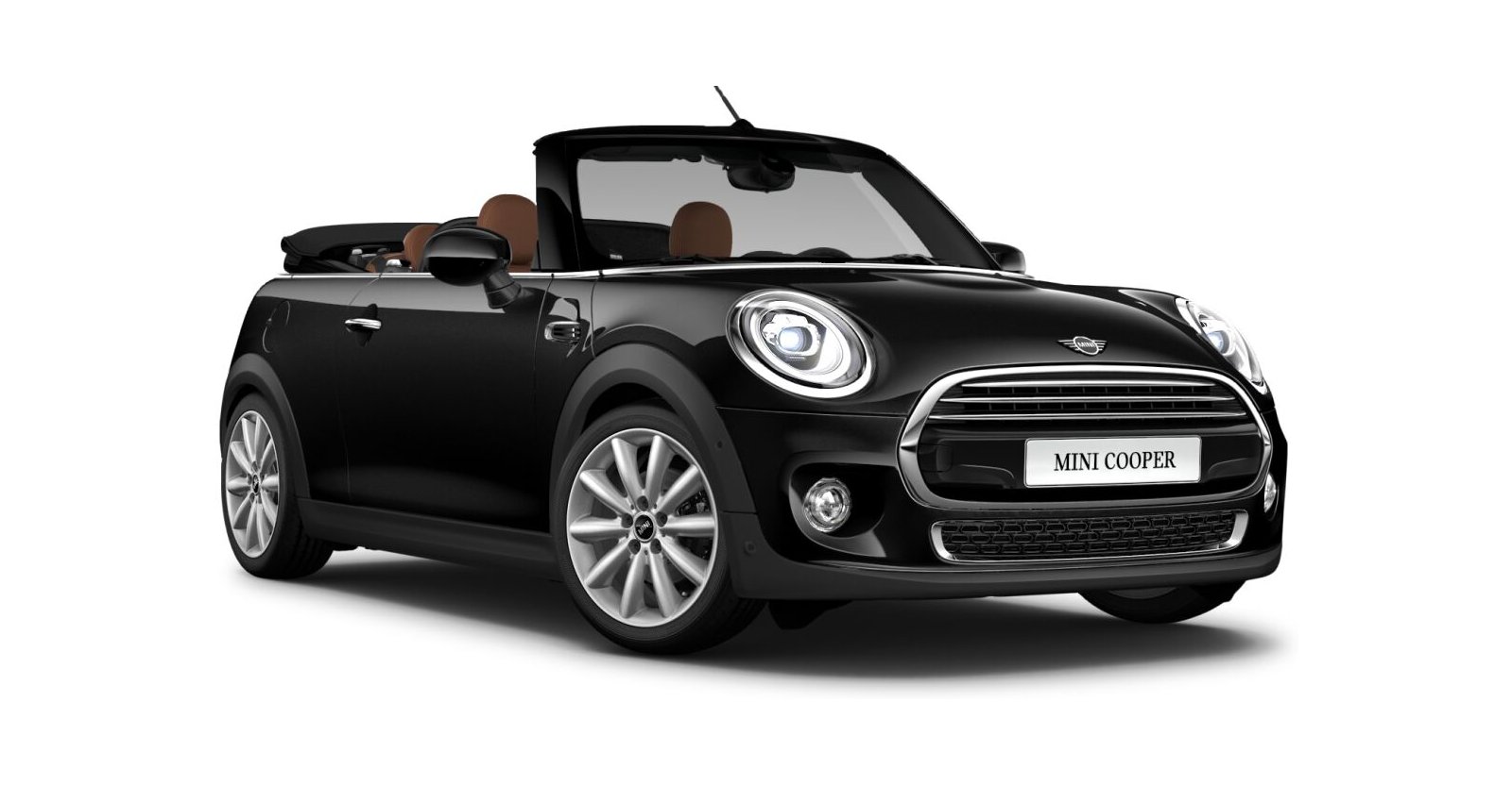 MINI Cooper Cabrio in Schwarz von vorne