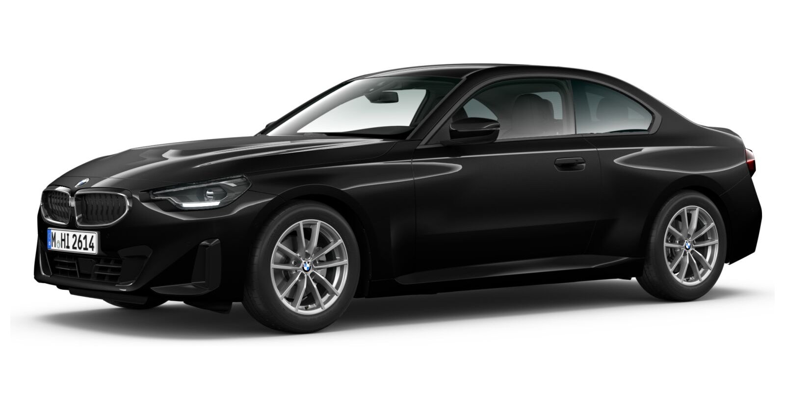 BMW 220i Coupé in Schwarz von vorne BMW 220i Coupé in Schwarz von vorne