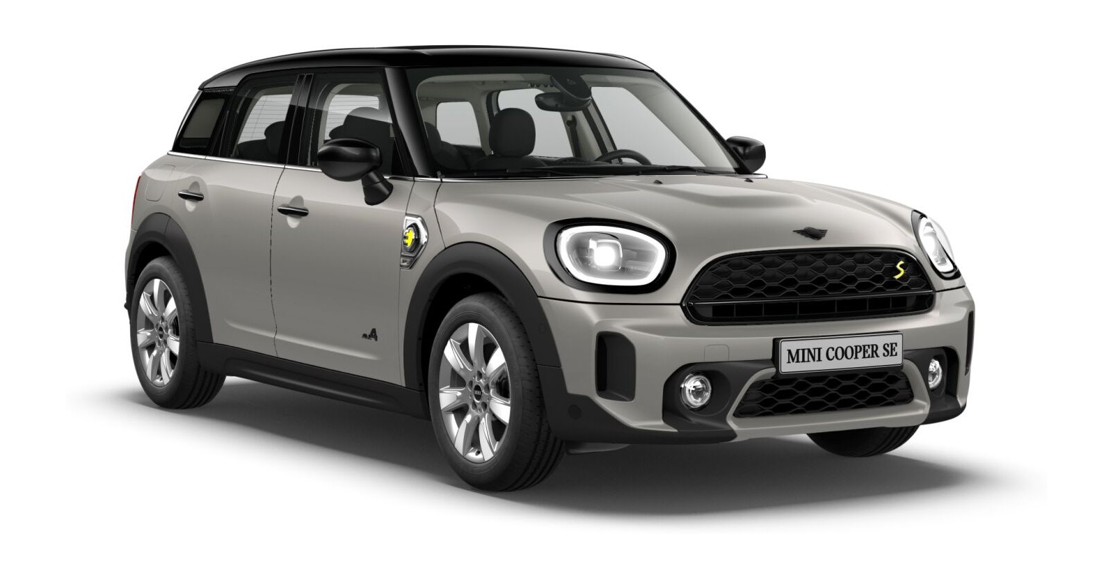 MINI Cooper SE Countryman ALL4 in Silber von vorne