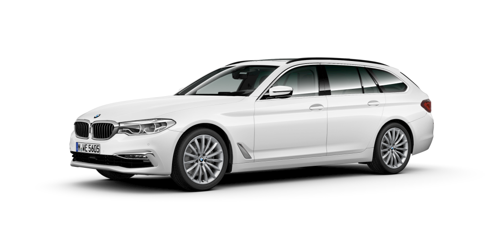 BMW 530d Touring in Weiß von vorne BMW 530d Touring in Weiß von vorne