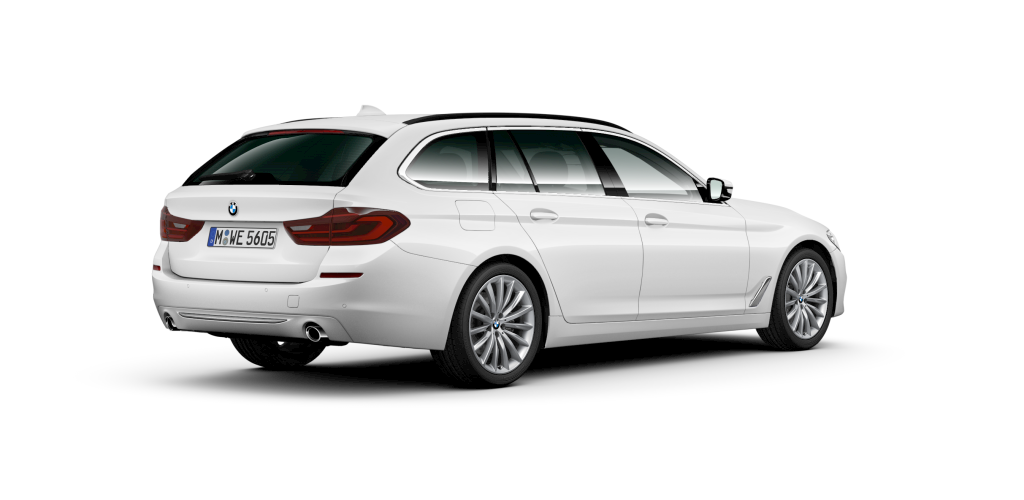 BMW BMW 5er in Weiß von hinten
