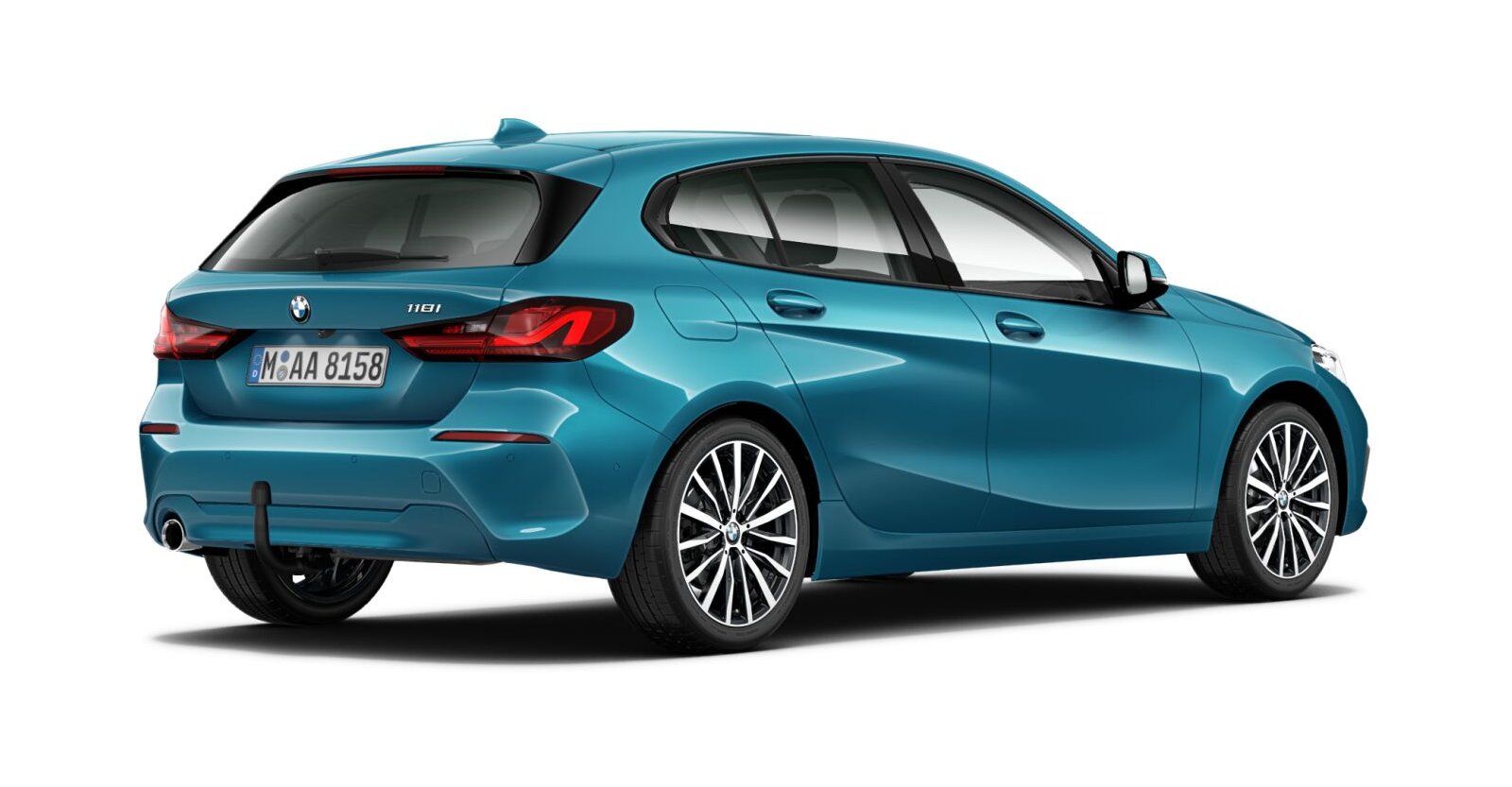 BMW BMW 1er in Blau von hinten BMW BMW 1er in Blau von hinten