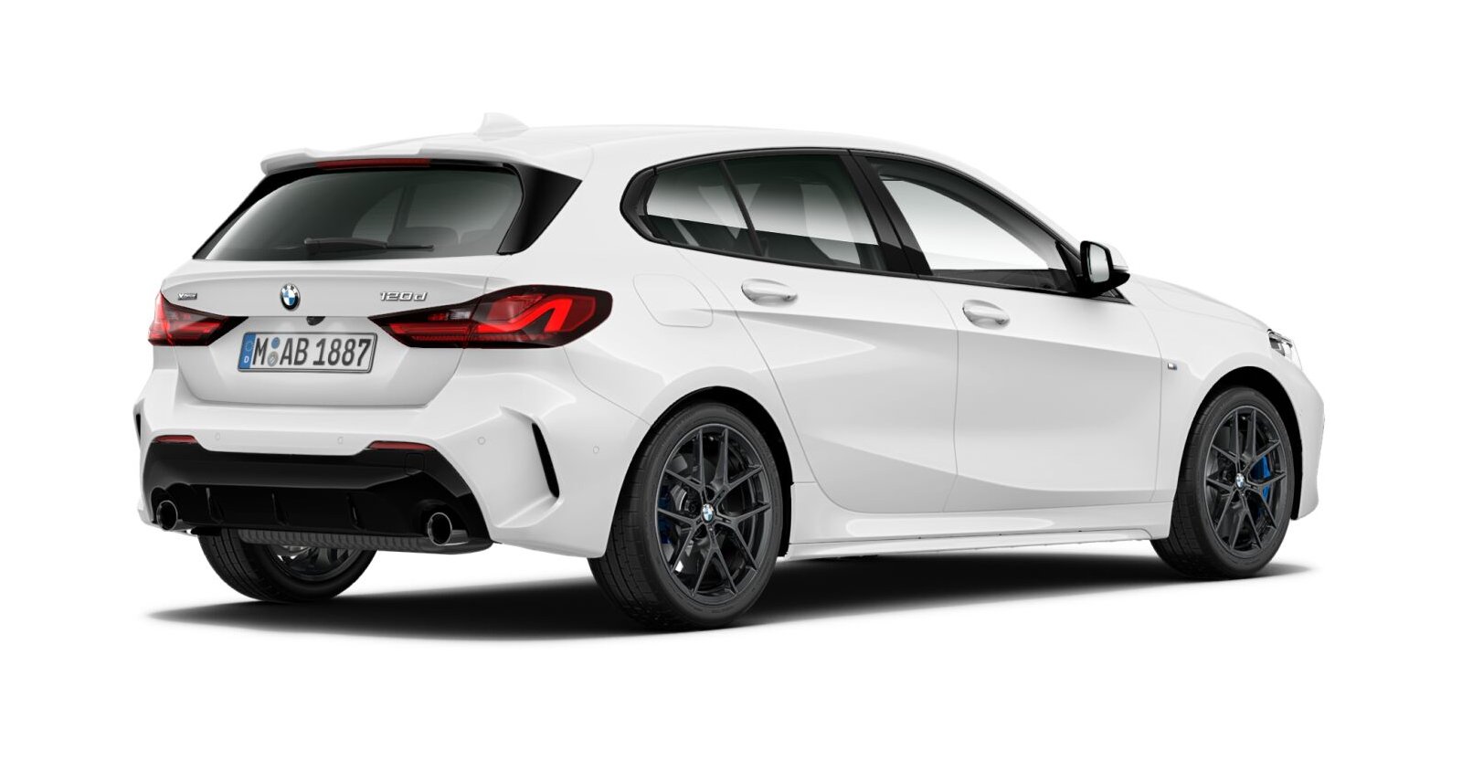 BMW BMW 1er in Weiß von hinten BMW BMW 1er in Weiß von hinten