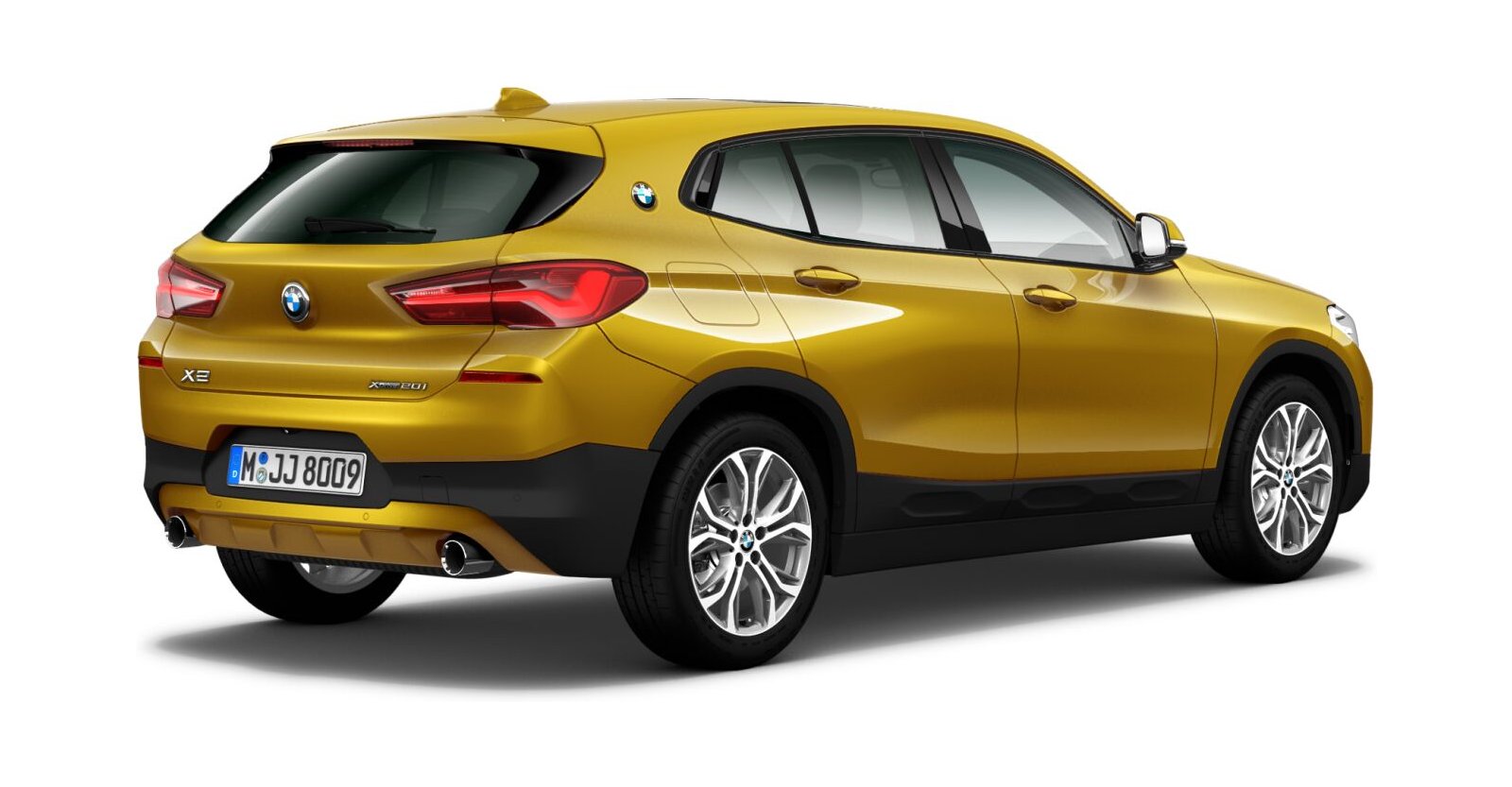 BMW BMW X in Gelb von hinten BMW BMW X in Gelb von hinten