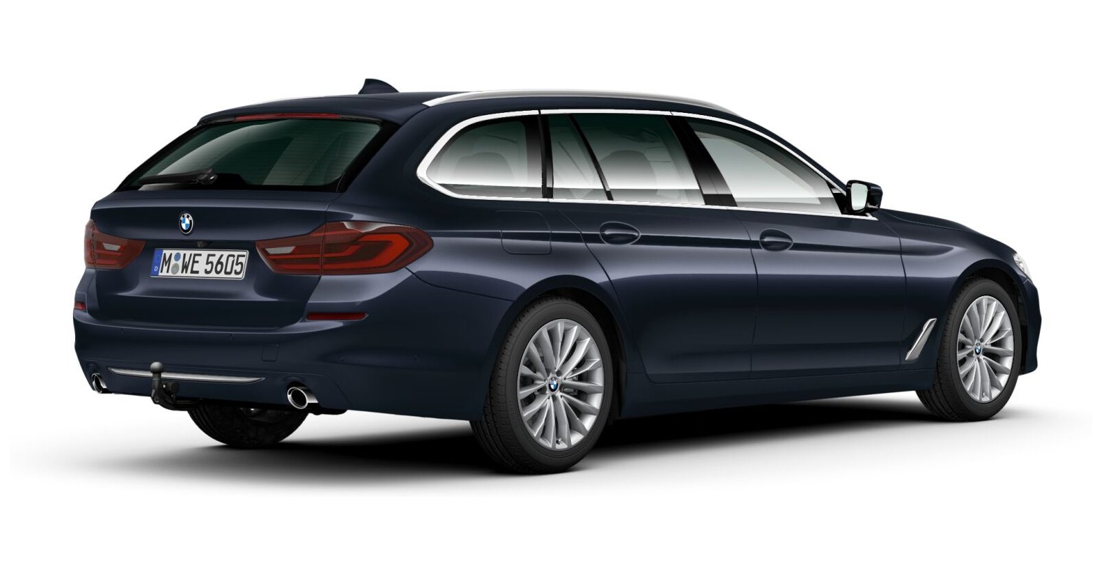 BMW BMW 5er in Blau von hinten BMW BMW 5er in Blau von hinten