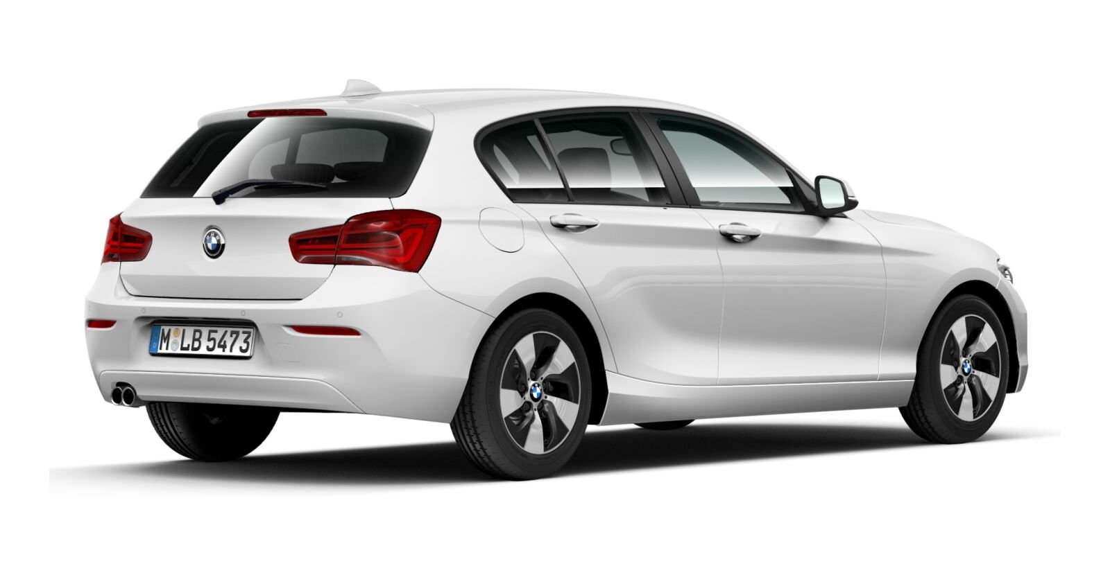 BMW BMW 1er in Weiß von hinten BMW BMW 1er in Weiß von hinten