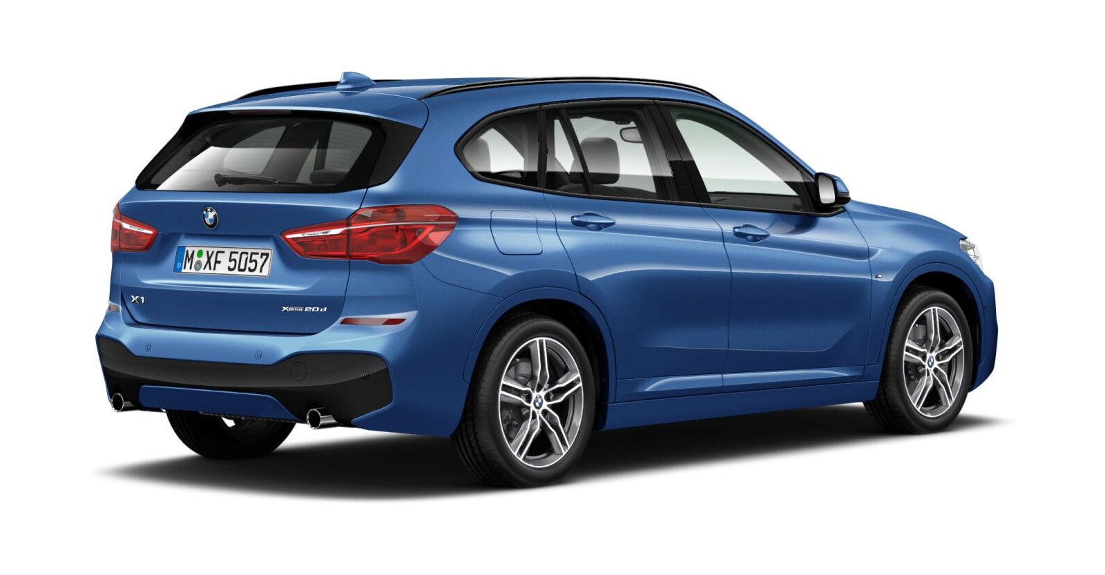 BMW BMW X in Blau von hinten BMW BMW X in Blau von hinten