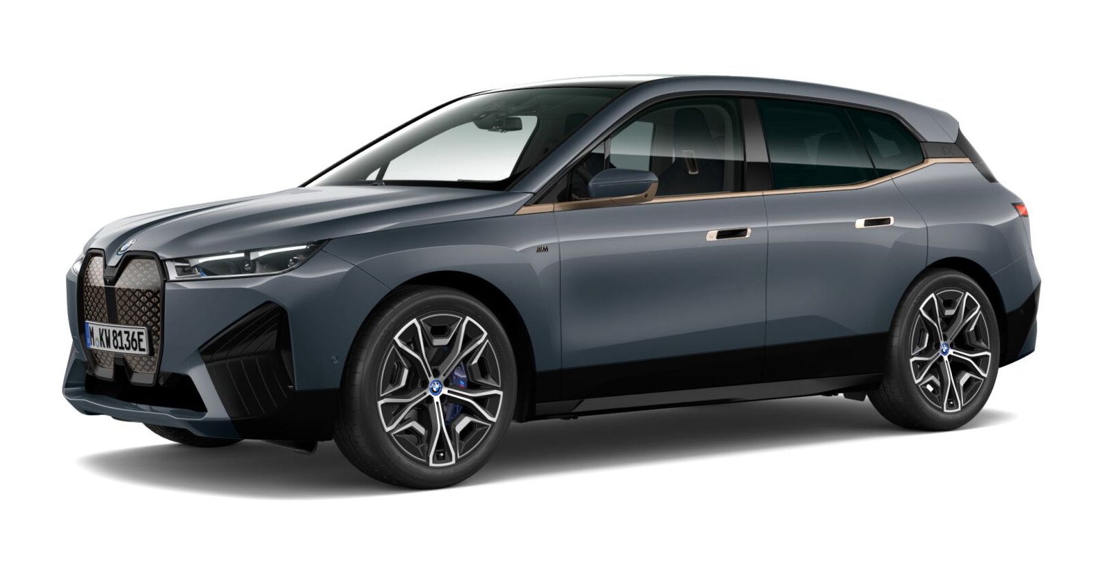 BMW iX M60 in Grau von vorne