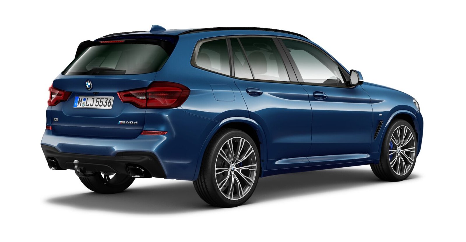 BMW BMW X in Blau von hinten