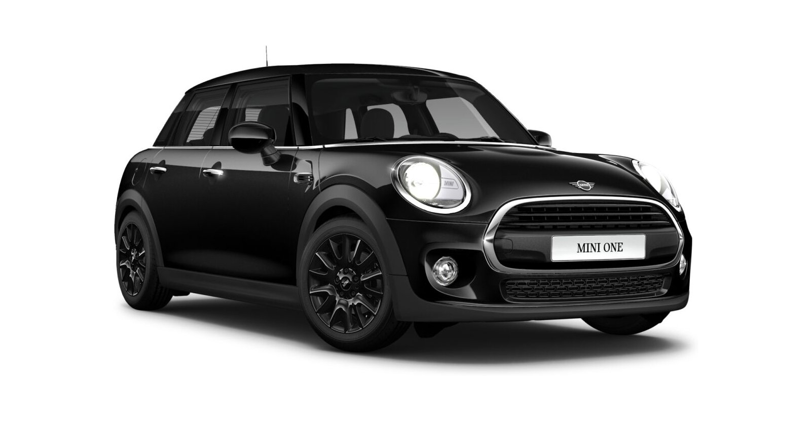MINI One 5-Türer in Schwarz von vorne MINI One 5-Türer in Schwarz von vorne