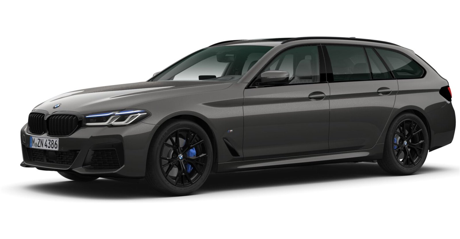 BMW 540d xDrive Touring in Grau von vorne