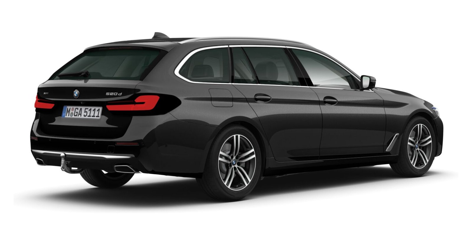 BMW BMW 5er in Schwarz von hinten