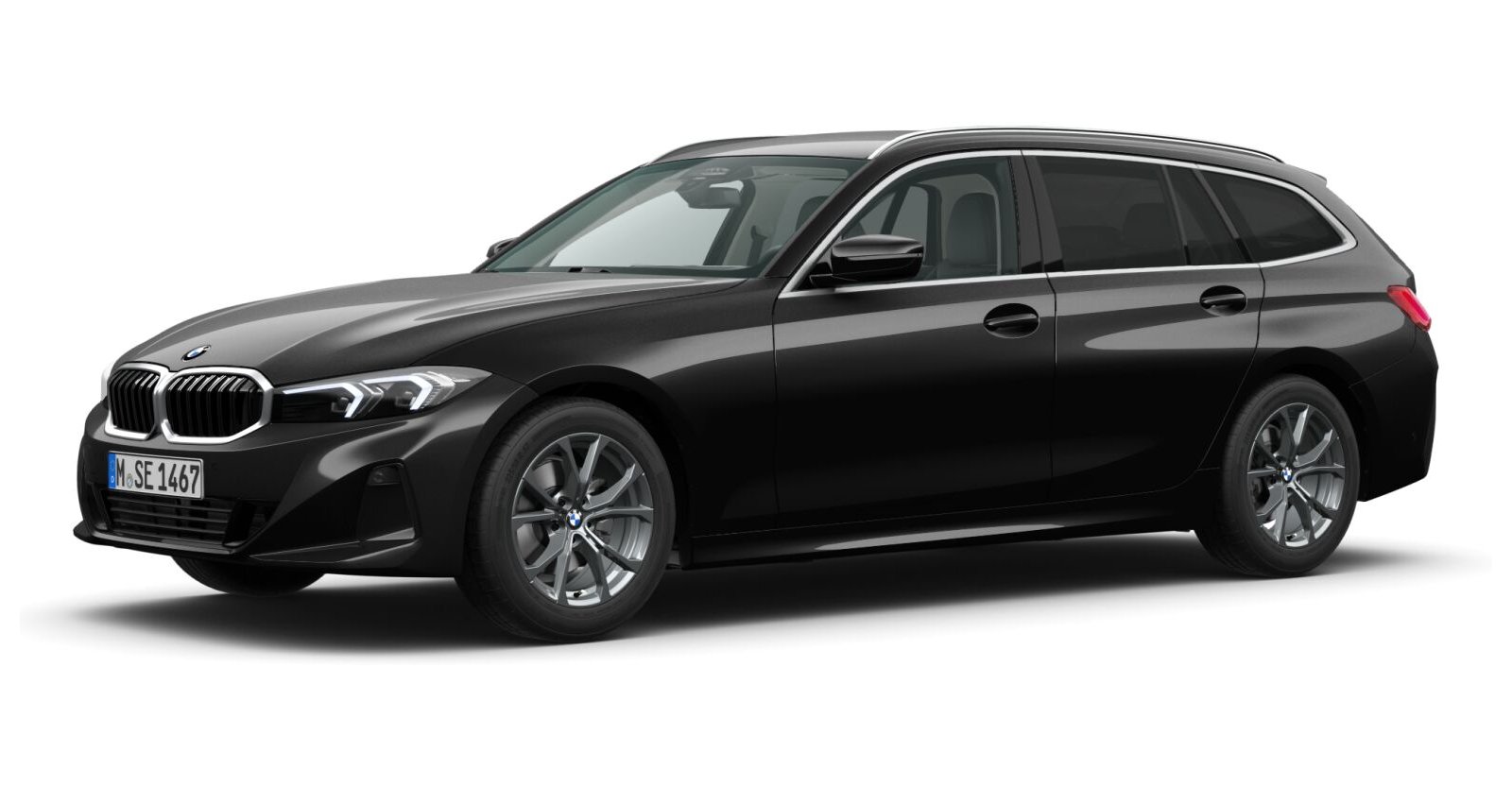 BMW BMW 3er in Schwarz von vorne BMW BMW 3er in Schwarz von vorne