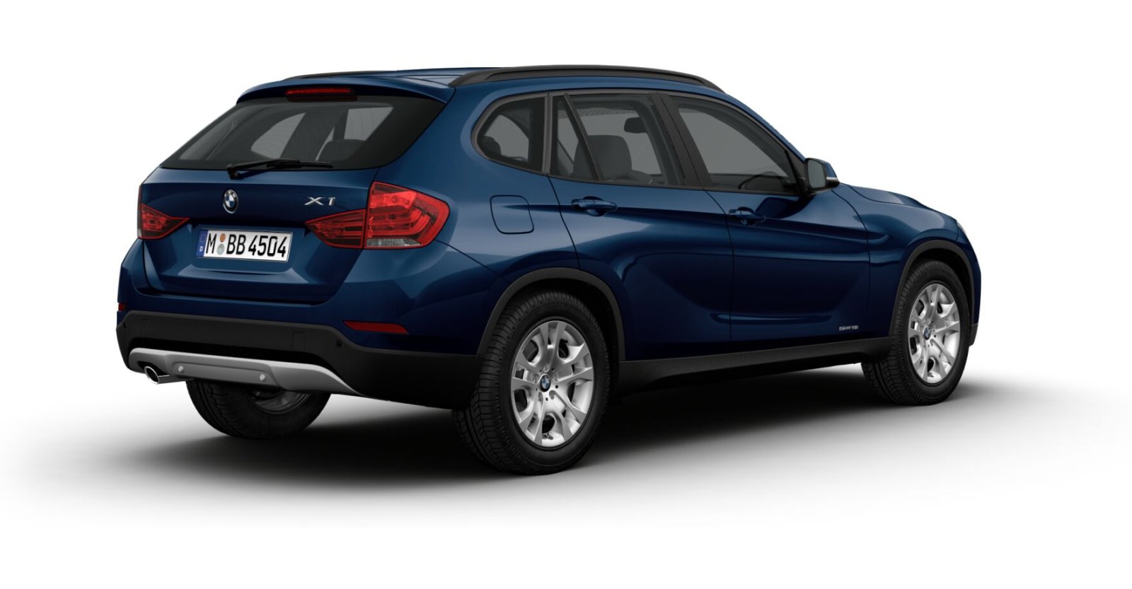 BMW BMW X in Blau von hinten BMW BMW X in Blau von hinten